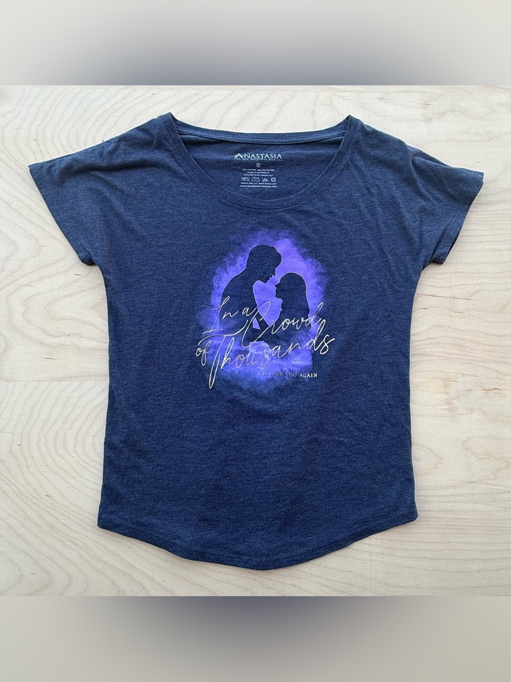 Anastasia Broadway Musical Graphic Tee "In a Crowd of Thousands" size XS Musical